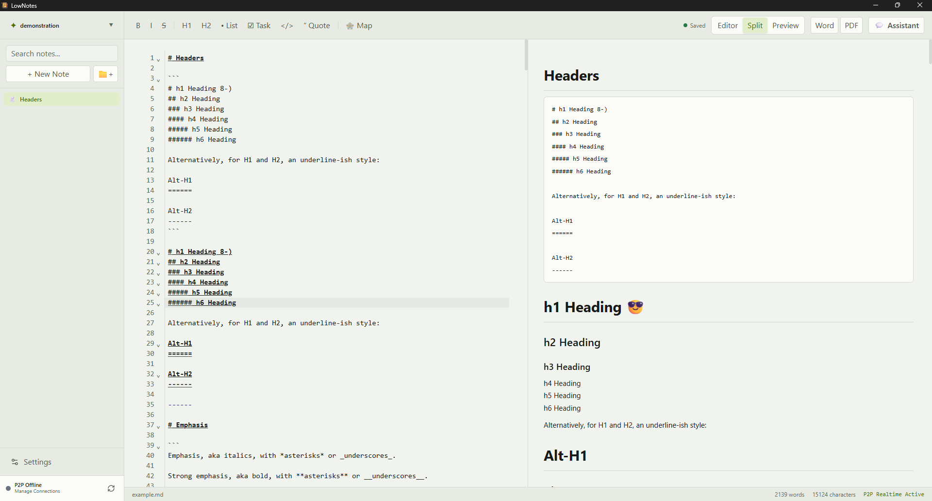 LowNotes com navegação de arquivos e editor de notas no tema LowBloat
